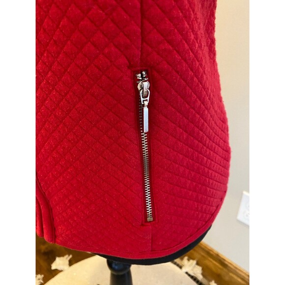 Karen Scott Sport Vest Red Women’s Petite Large Quilted Zipper Front - Picture 4 of 12